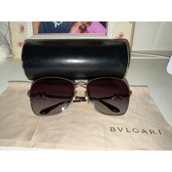 BVLGARI 6077-B Sunglasses Women’s Oversized Rose Gold Divas’ Dream 376/8G main image 5